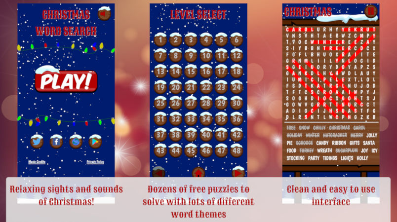 christmas word search android game